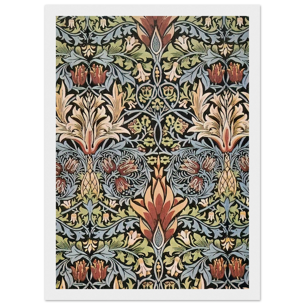 SNAKESHEAD PRINTED TEXTILE 1876 Framed Poster | William Morris Framed Prints Wall Art | William Morris Print