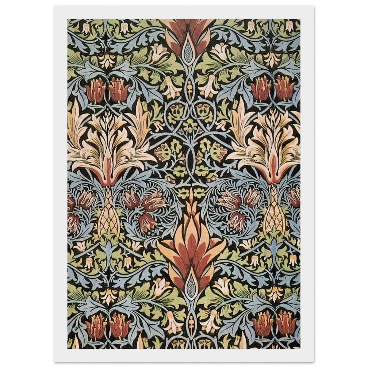 SNAKESHEAD PRINTED TEXTILE 1876 Framed Poster | William Morris Framed Prints Wall Art | William Morris Print