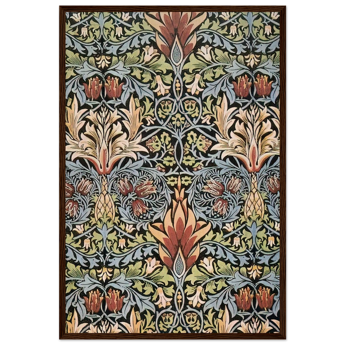 SNAKESHEAD PRINTED TEXTILE 1876 Framed Poster | William Morris Framed Prints Wall Art | William Morris Print