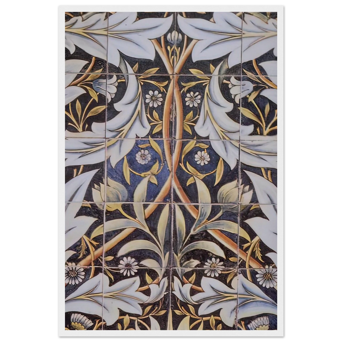 PANEL OF CERAMIC TILES DESIGNED BY MORRIS AND PRODUCED BY WILLIAM DE MORGAN 1876 Framed Poster | William Morris Framed Prints Wall Art | William Morris Print