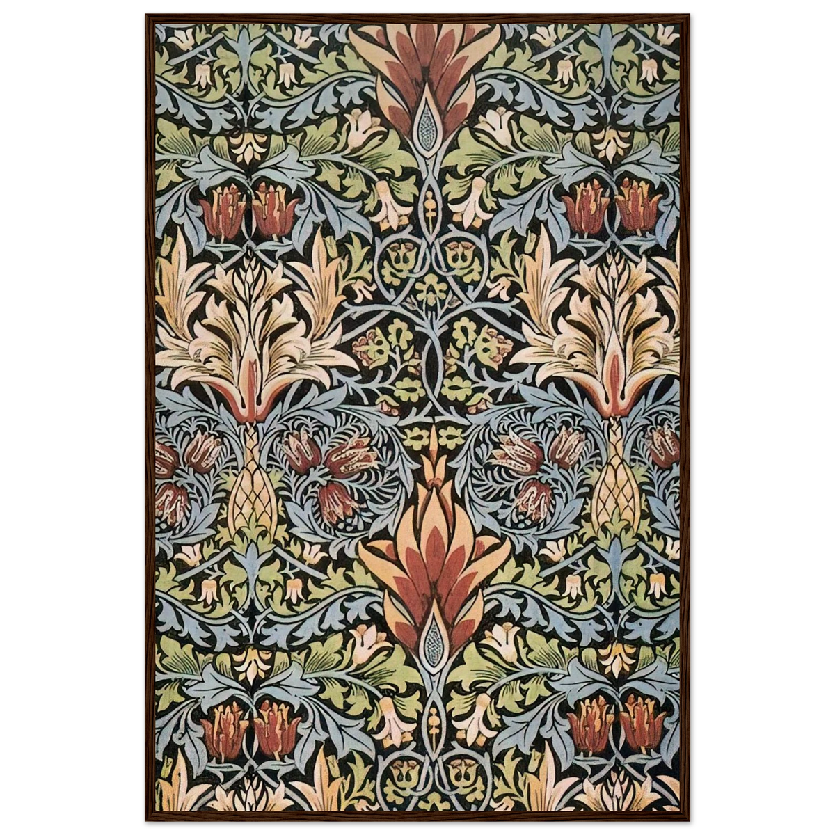 SNAKESHEAD PRINTED TEXTILE 1876 Framed Poster | William Morris Framed Prints Wall Art | William Morris Print