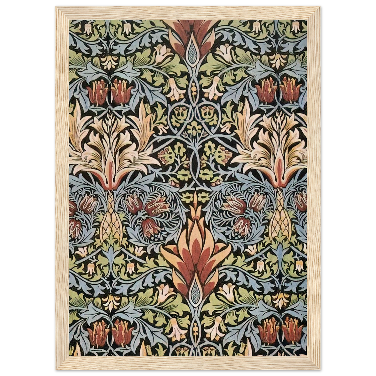 SNAKESHEAD PRINTED TEXTILE 1876 Framed Poster | William Morris Framed Prints Wall Art | William Morris Print
