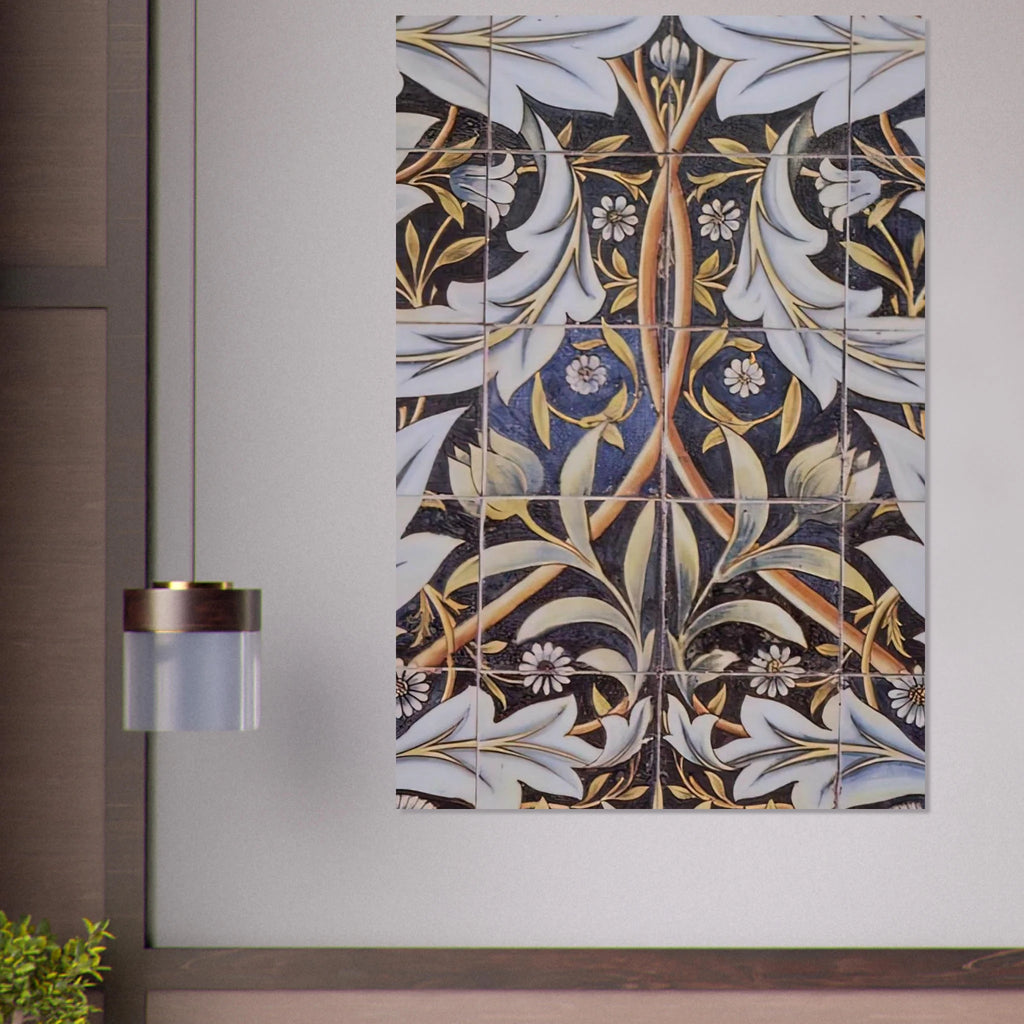 PANEL OF CERAMIC TILES DESIGNED BY MORRIS AND PRODUCED BY WILLIAM DE MORGAN 1876 Poster | William Morris Poster | William Morris Print