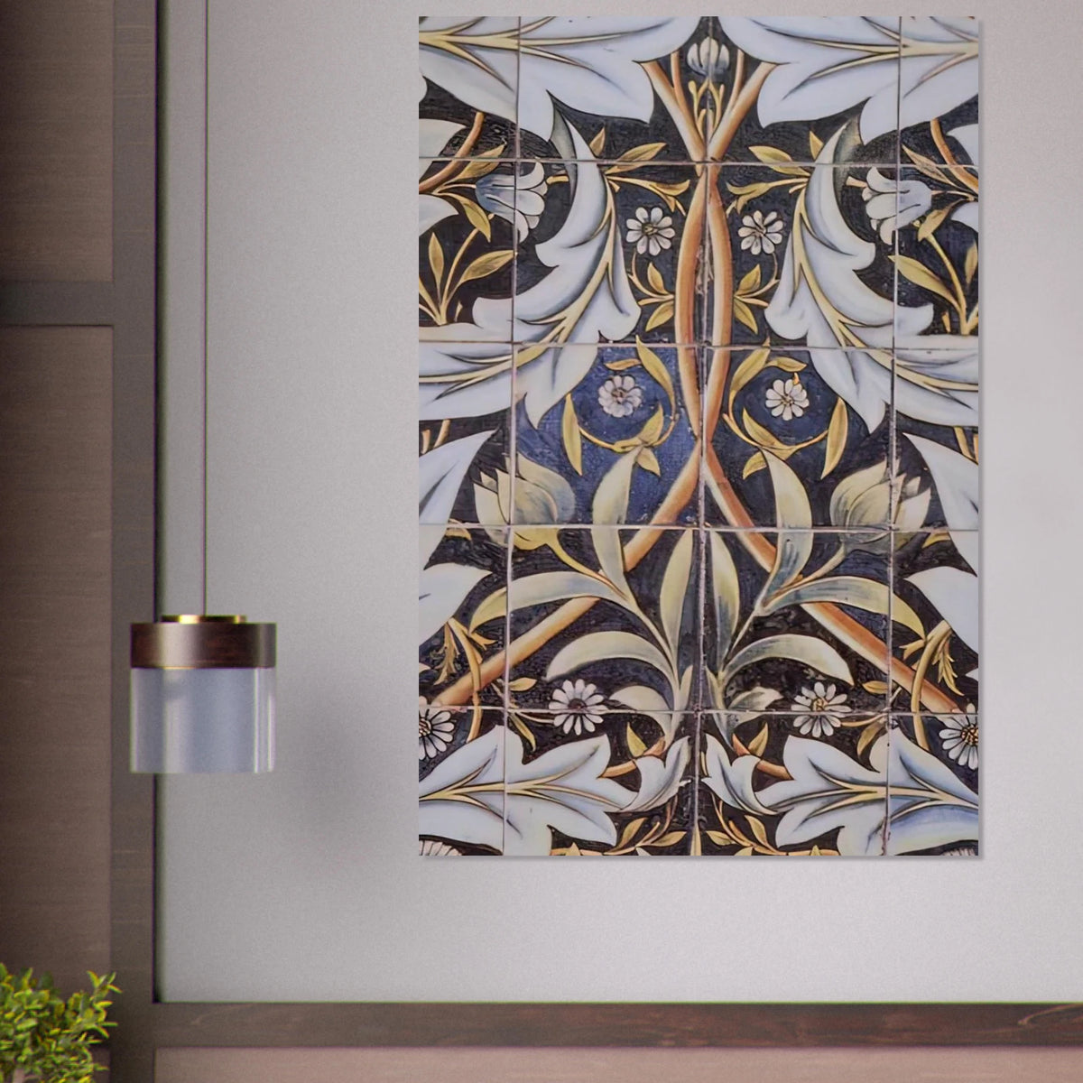 PANEL OF CERAMIC TILES DESIGNED BY MORRIS AND PRODUCED BY WILLIAM DE MORGAN 1876 Poster | William Morris Poster | William Morris Print