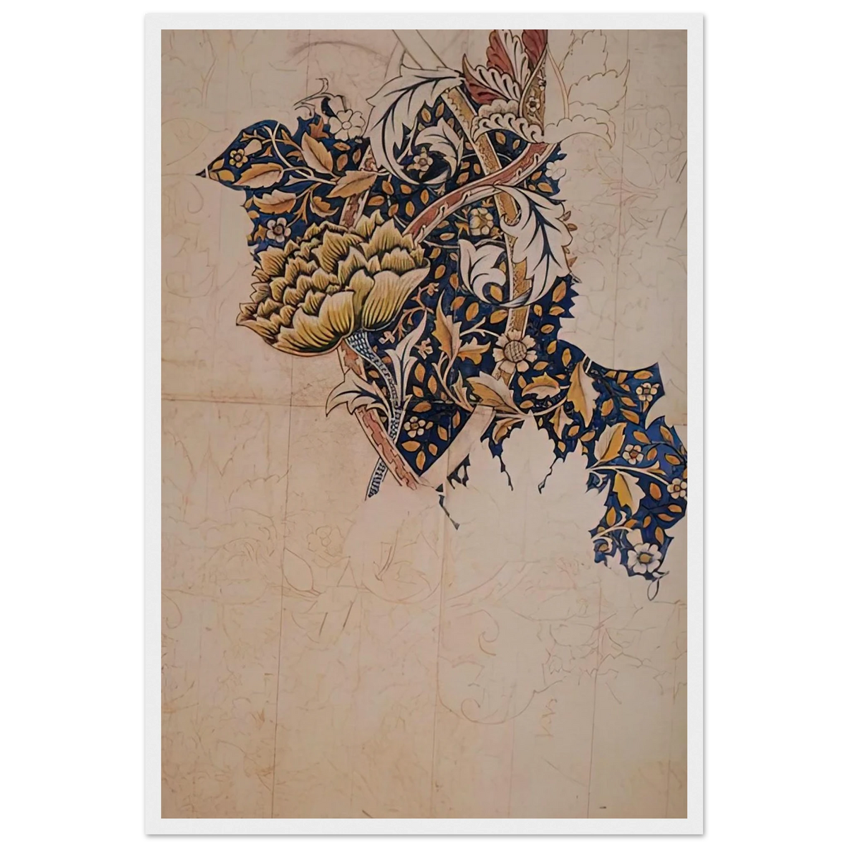 DESIGN FOR WINDRUSH PRINTED TEXTILE 1883 Framed Poster | William Morris Framed Prints Wall Art | William Morris Print