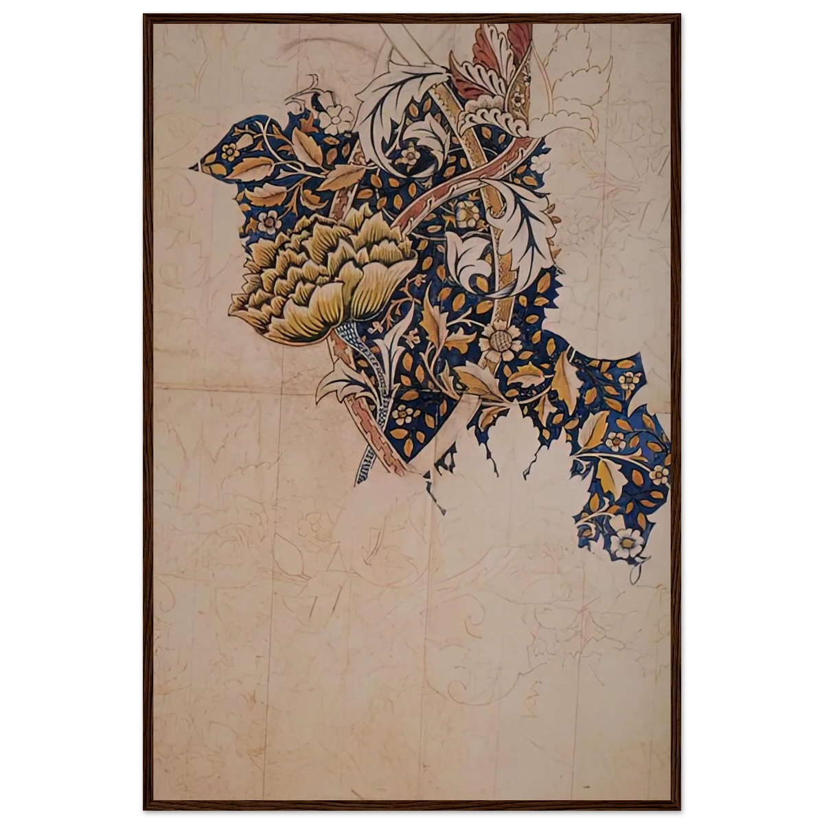 DESIGN FOR WINDRUSH PRINTED TEXTILE 1883 Framed Poster | William Morris Framed Prints Wall Art | William Morris Print
