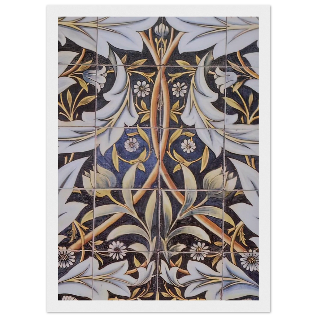 PANEL OF CERAMIC TILES DESIGNED BY MORRIS AND PRODUCED BY WILLIAM DE MORGAN 1876 Framed Poster | William Morris Framed Prints Wall Art | William Morris Print