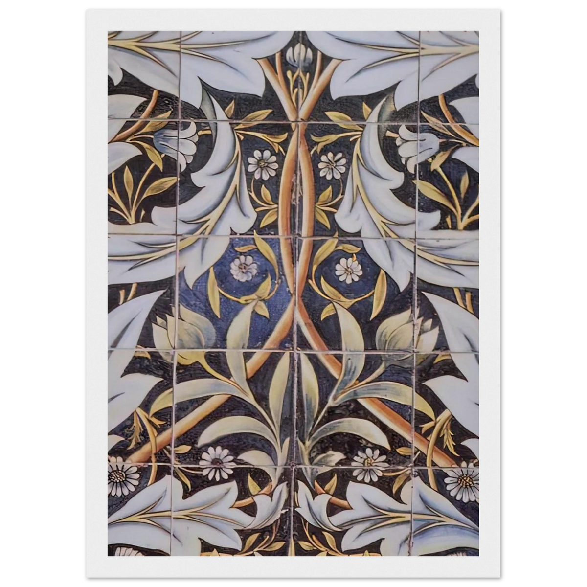 PANEL OF CERAMIC TILES DESIGNED BY MORRIS AND PRODUCED BY WILLIAM DE MORGAN 1876 Framed Poster | William Morris Framed Prints Wall Art | William Morris Print