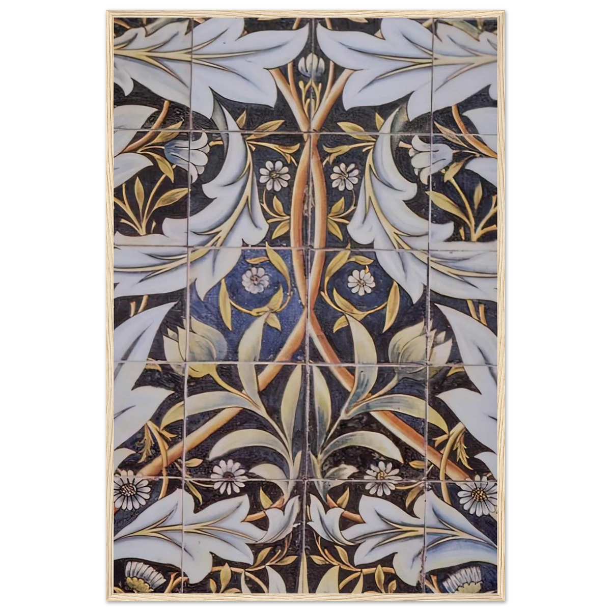 PANEL OF CERAMIC TILES DESIGNED BY MORRIS AND PRODUCED BY WILLIAM DE MORGAN 1876 Framed Poster | William Morris Framed Prints Wall Art | William Morris Print