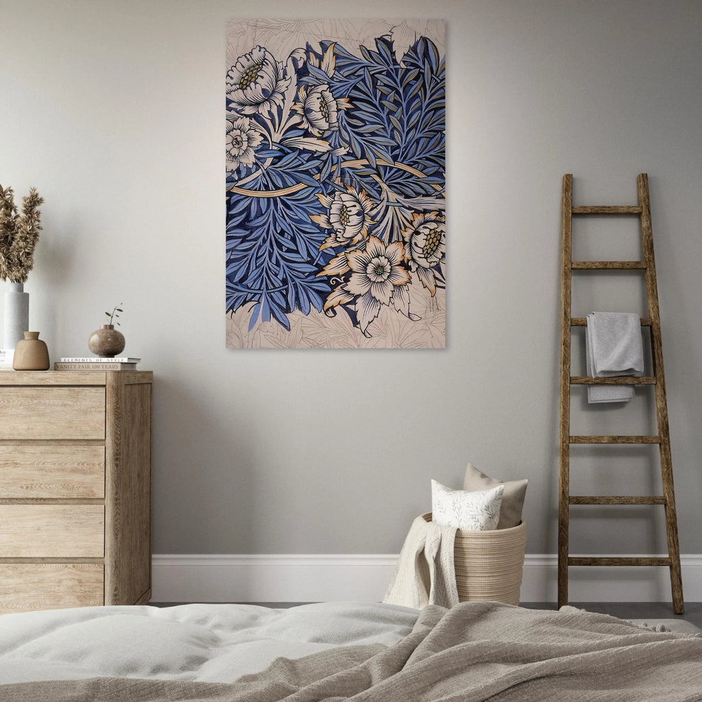 DESIGN FOR TULIP AND WILLOW INDIGO DISCHARGE WOOD BLOCK PRINTED FABRIC 1873 Poster | William Morris Poster | William Morris Print