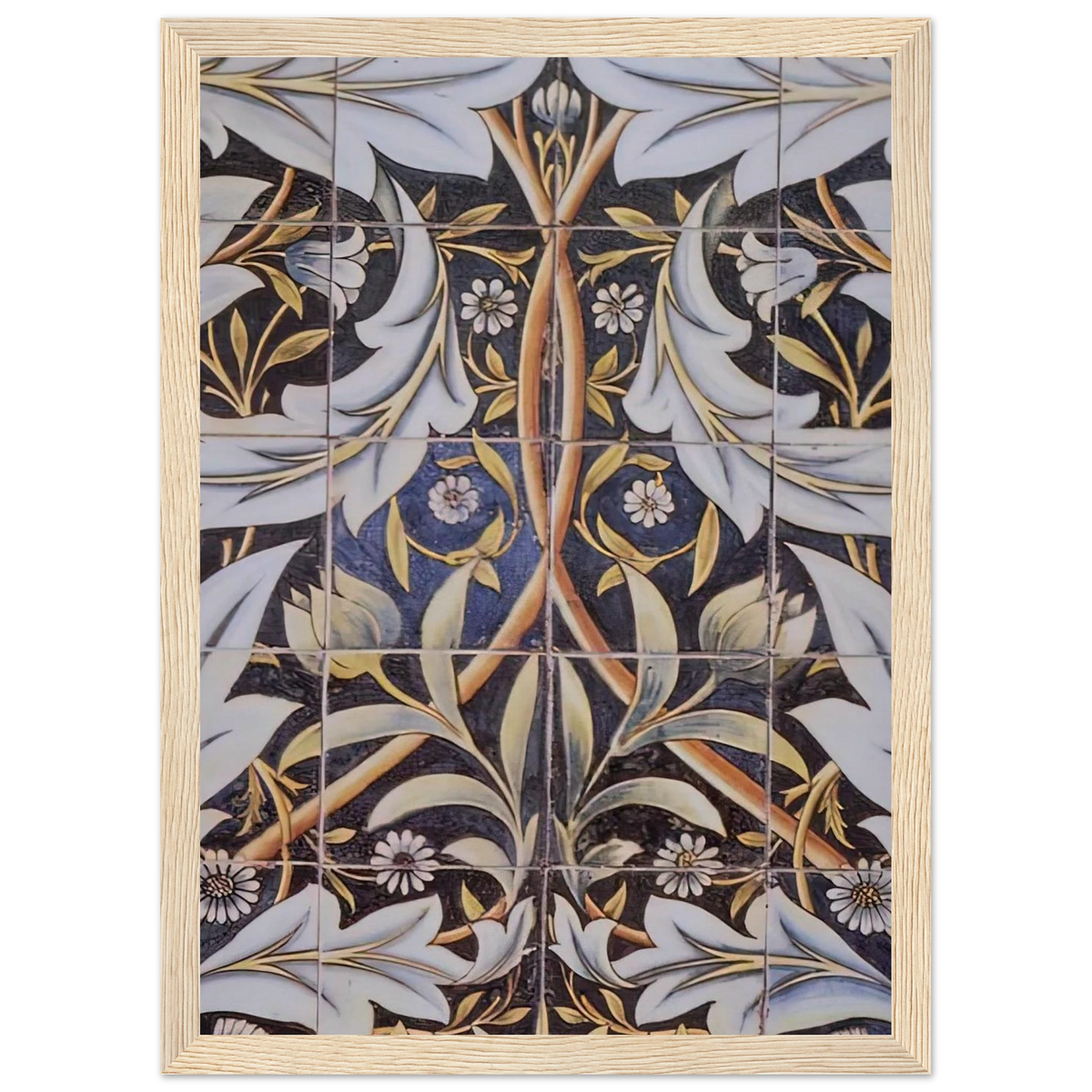 PANEL OF CERAMIC TILES DESIGNED BY MORRIS AND PRODUCED BY WILLIAM DE MORGAN 1876 Framed Poster | William Morris Framed Prints Wall Art | William Morris Print