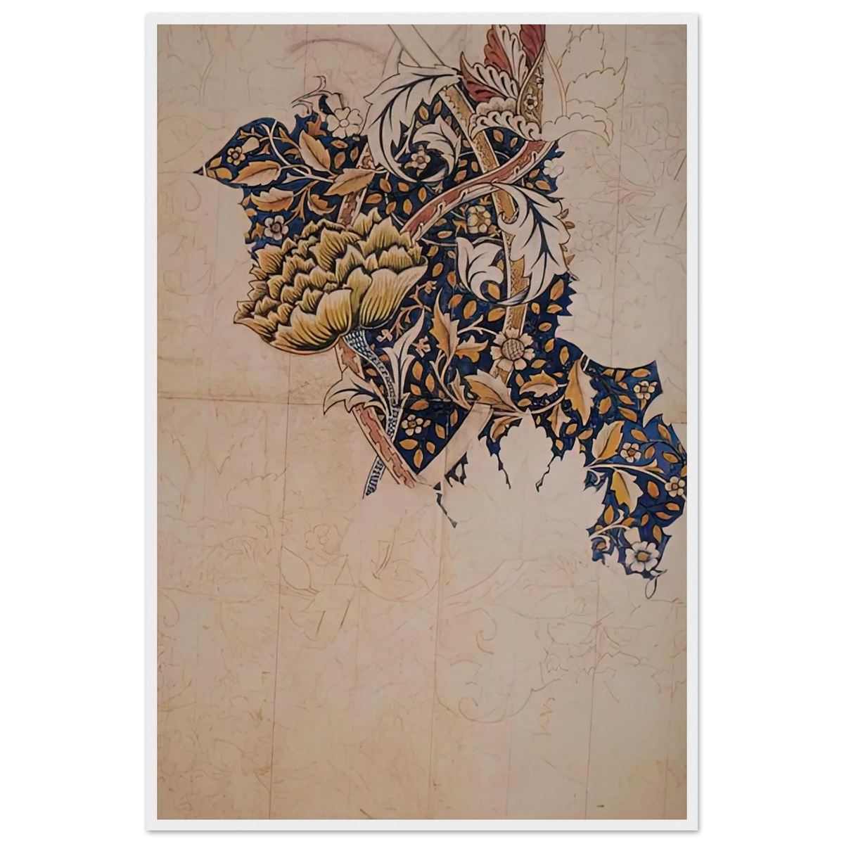 DESIGN FOR WINDRUSH PRINTED TEXTILE 1883 Framed Poster | William Morris Framed Prints Wall Art | William Morris Print
