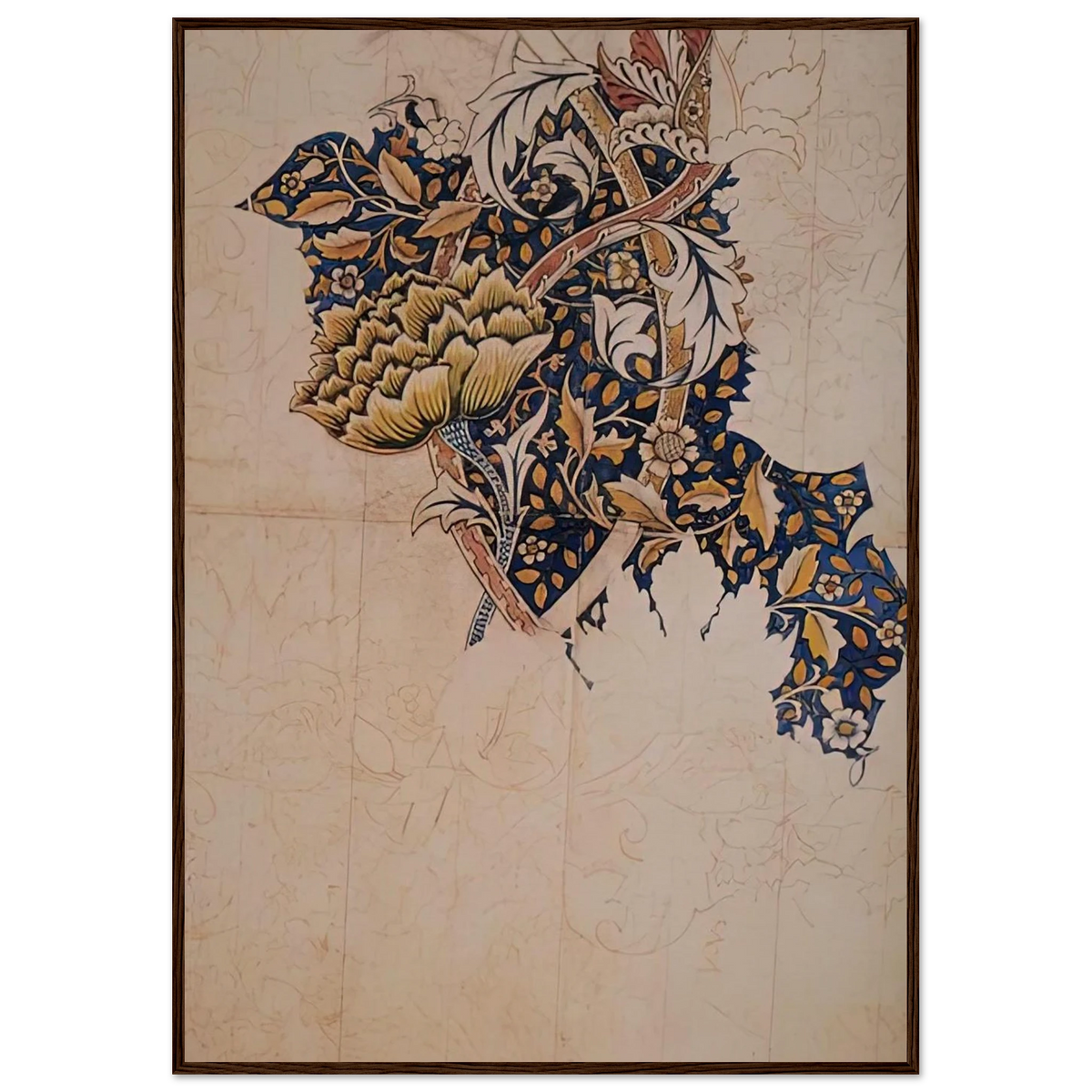 DESIGN FOR WINDRUSH PRINTED TEXTILE 1883 Framed Poster | William Morris Framed Prints Wall Art | William Morris Print
