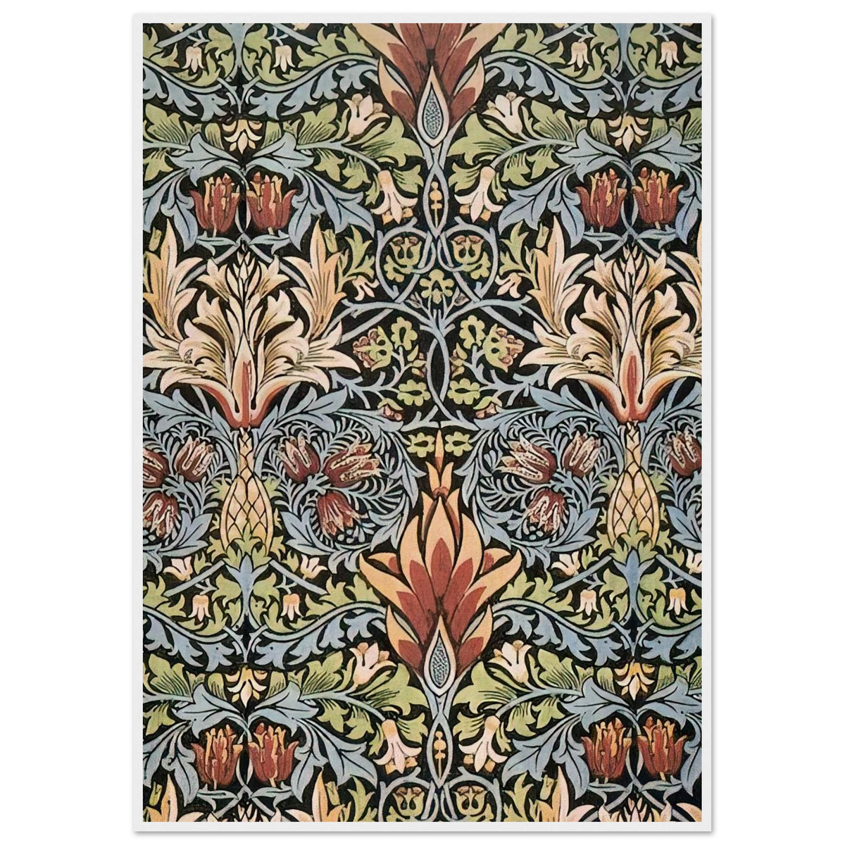 SNAKESHEAD PRINTED TEXTILE 1876 Framed Poster | William Morris Framed Prints Wall Art | William Morris Print