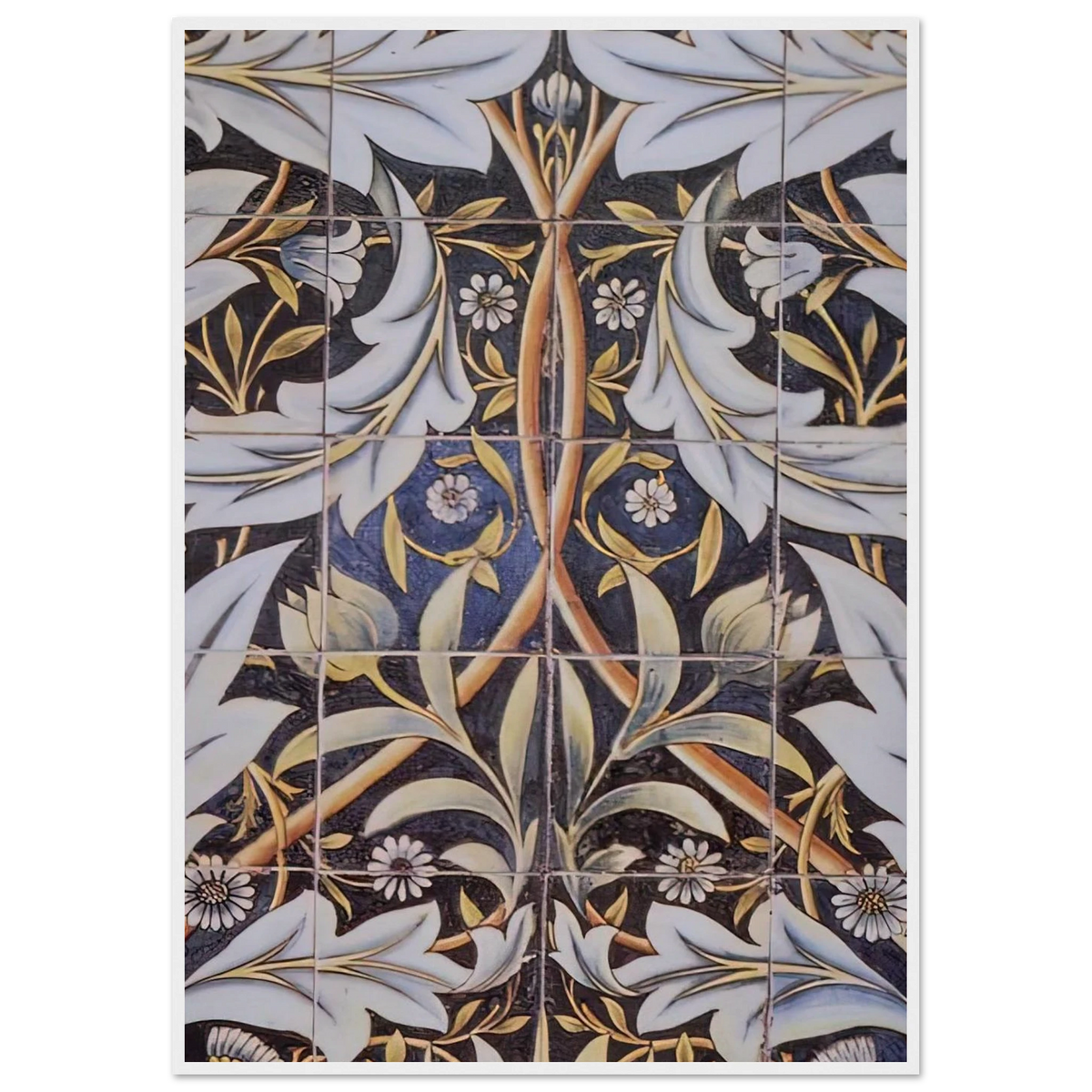 PANEL OF CERAMIC TILES DESIGNED BY MORRIS AND PRODUCED BY WILLIAM DE MORGAN 1876 Framed Poster | William Morris Framed Prints Wall Art | William Morris Print