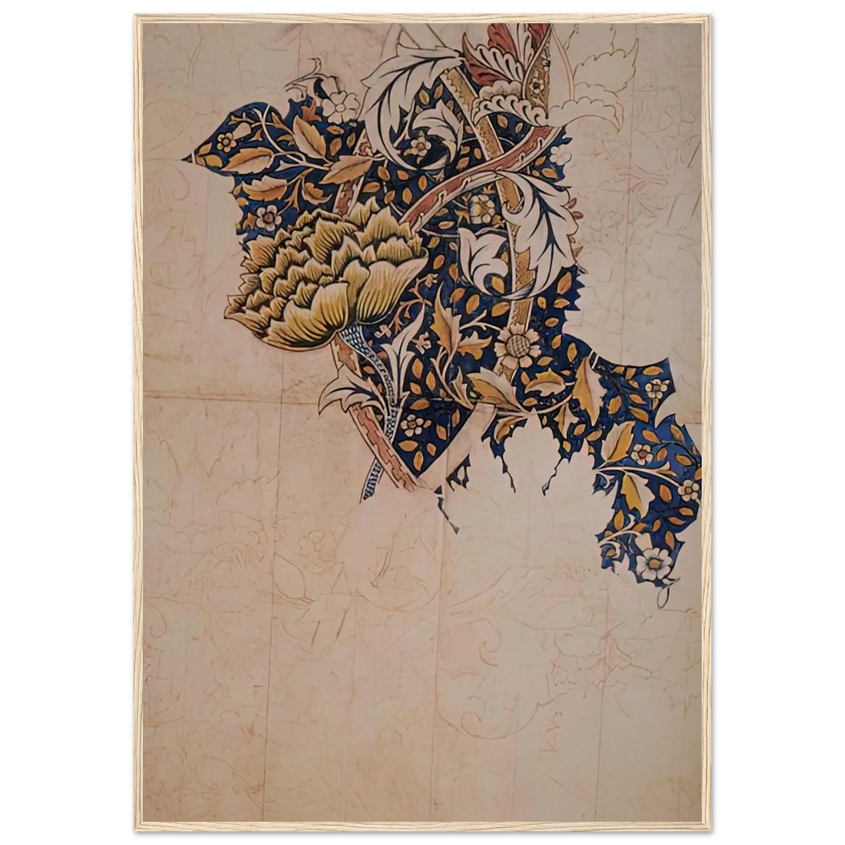 DESIGN FOR WINDRUSH PRINTED TEXTILE 1883 Framed Poster | William Morris Framed Prints Wall Art | William Morris Print