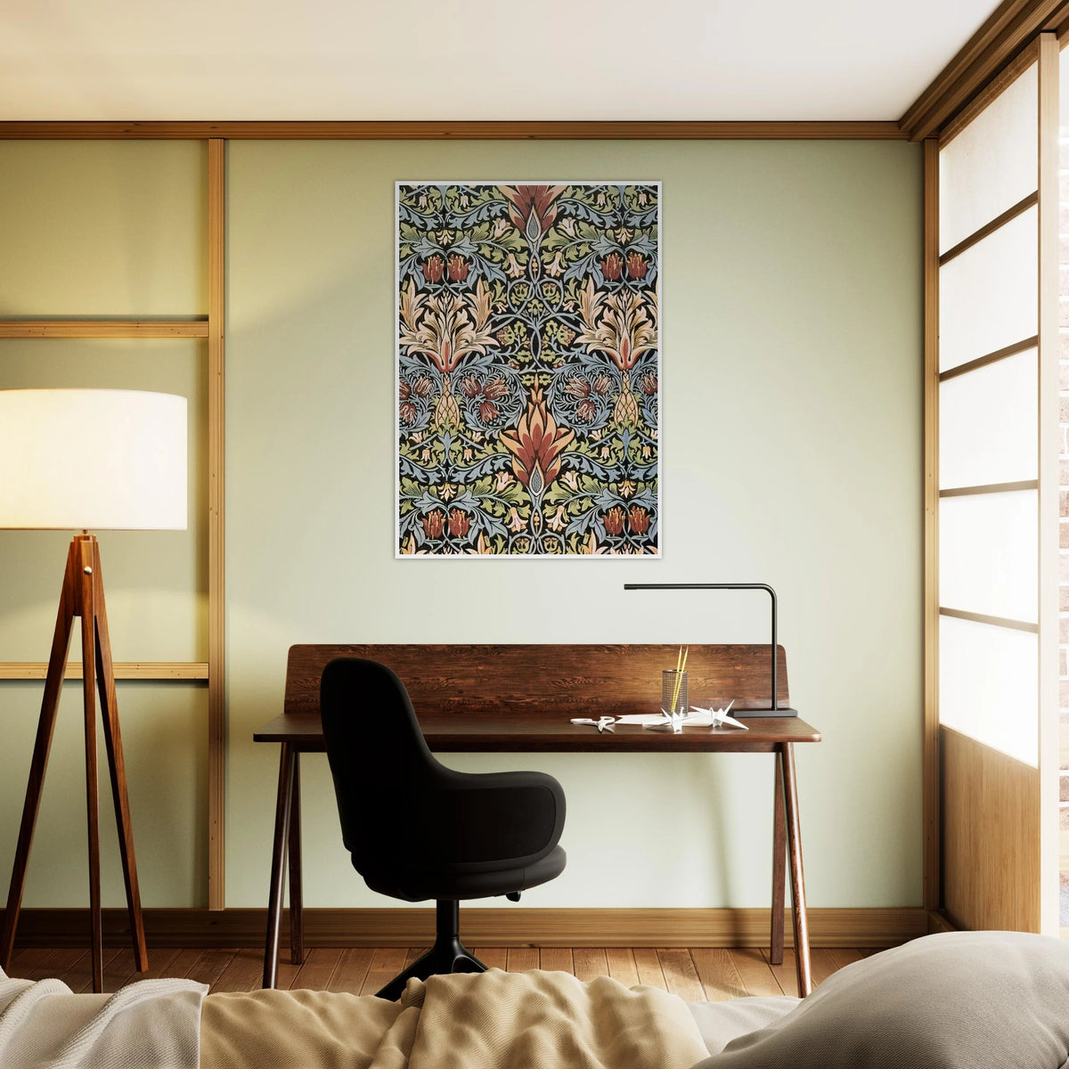 SNAKESHEAD PRINTED TEXTILE 1876 Framed Poster | William Morris Framed Prints Wall Art | William Morris Print