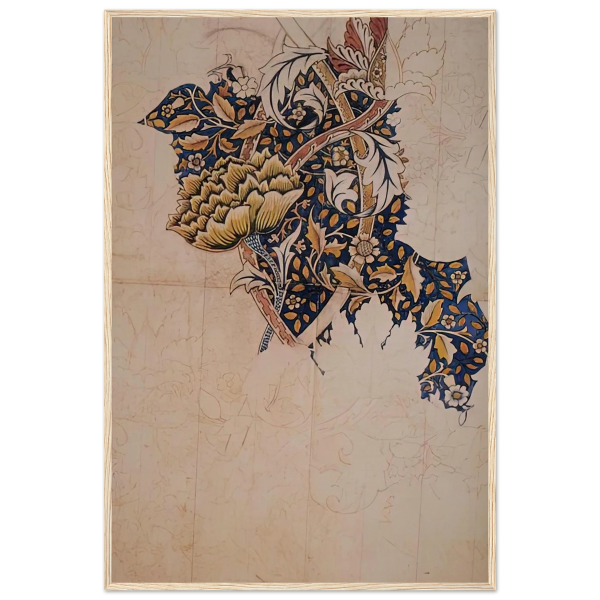 DESIGN FOR WINDRUSH PRINTED TEXTILE 1883 Framed Poster | William Morris Framed Prints Wall Art | William Morris Print