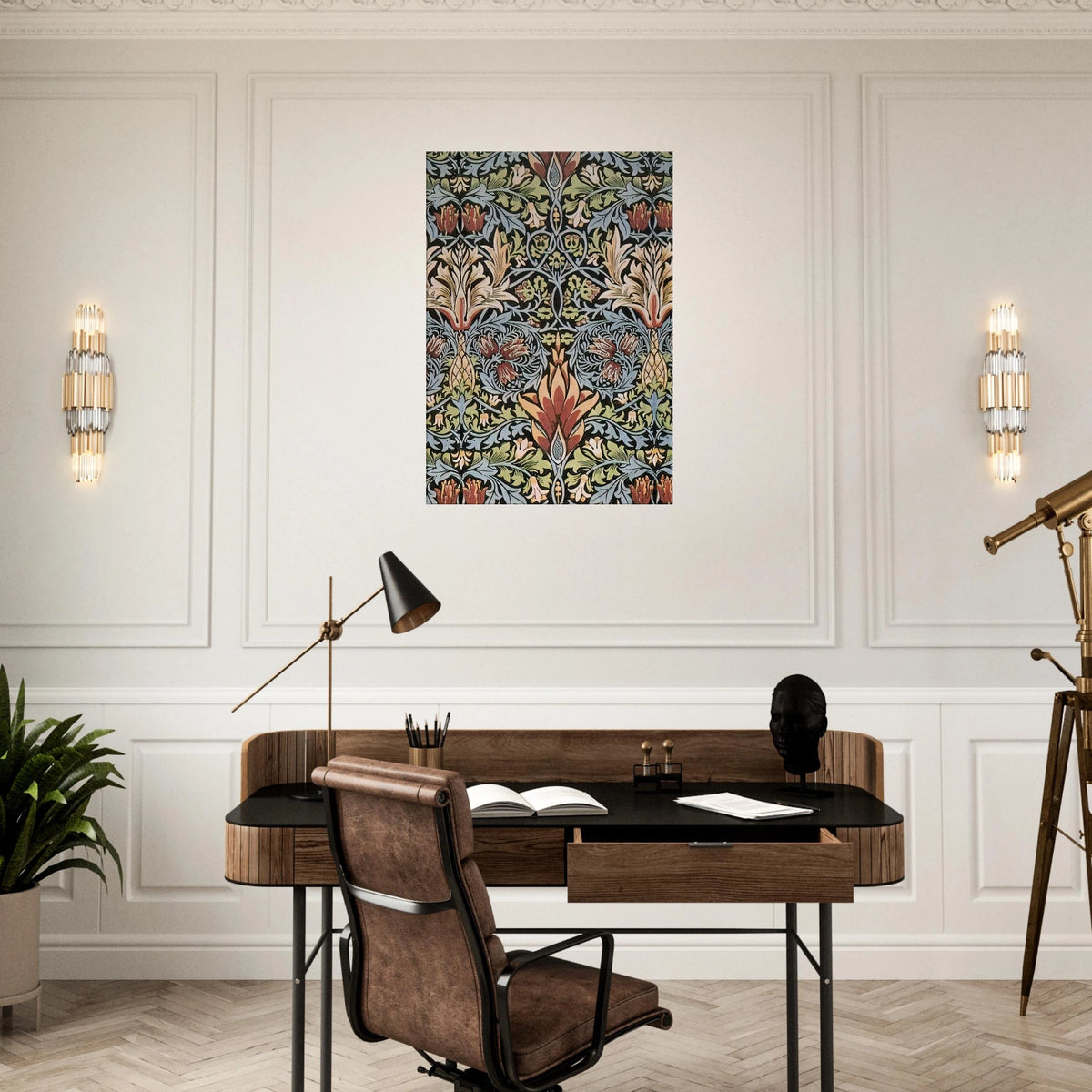 SNAKESHEAD PRINTED TEXTILE 1876 Canvas | William Morris Canvas | William Morris Print