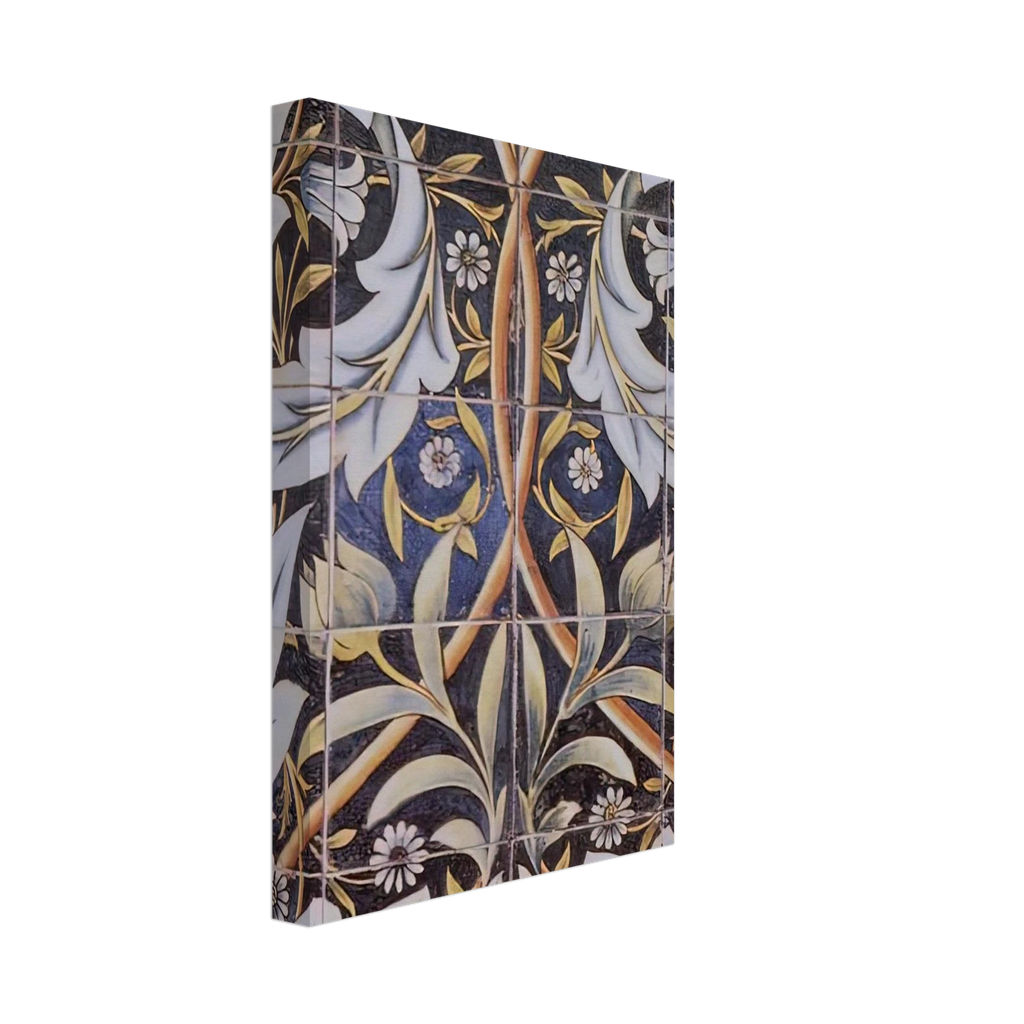 PANEL OF CERAMIC TILES DESIGNED BY MORRIS AND PRODUCED BY WILLIAM DE MORGAN 1876 Canvas | William Morris Canvas | William Morris Print