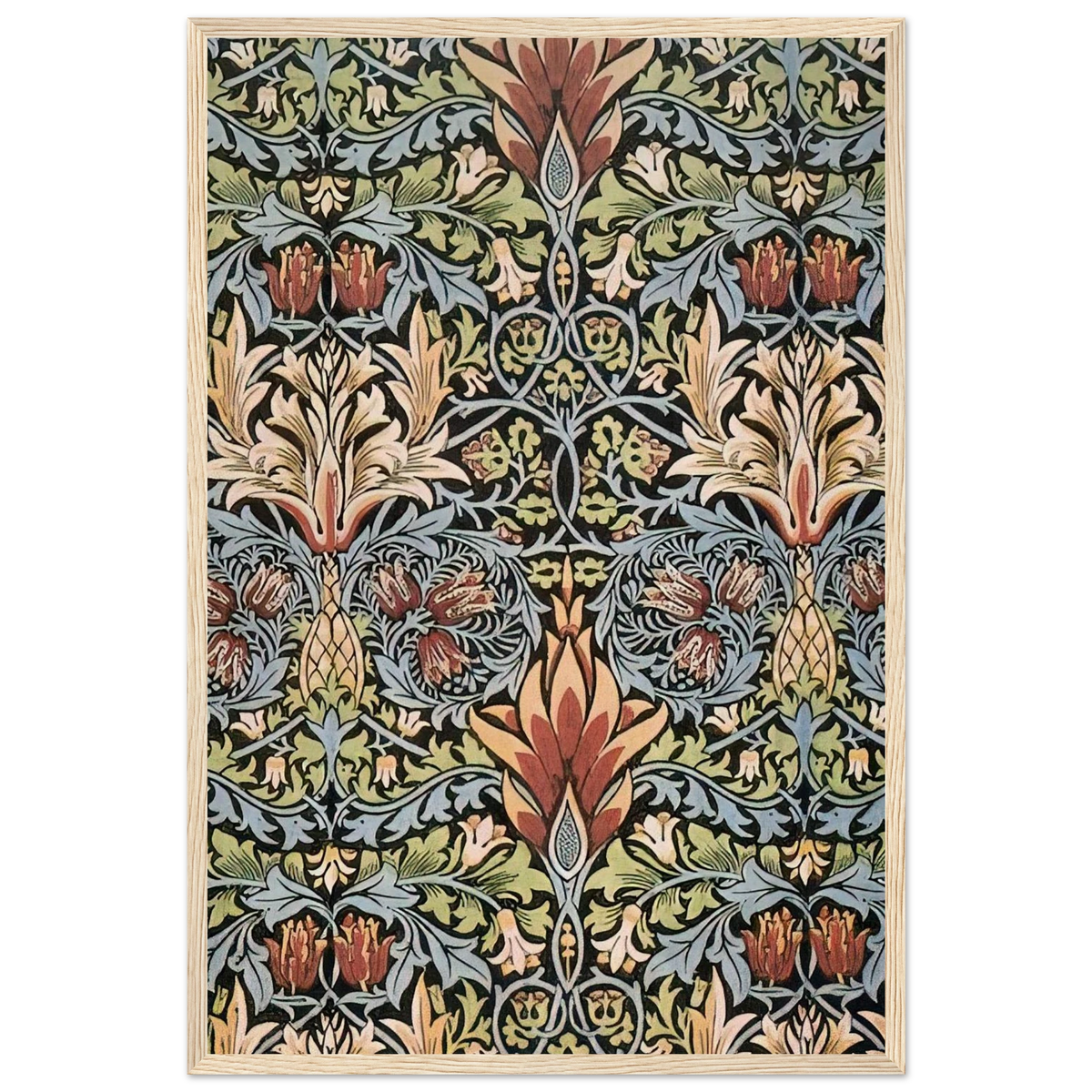SNAKESHEAD PRINTED TEXTILE 1876 Framed Poster | William Morris Framed Prints Wall Art | William Morris Print