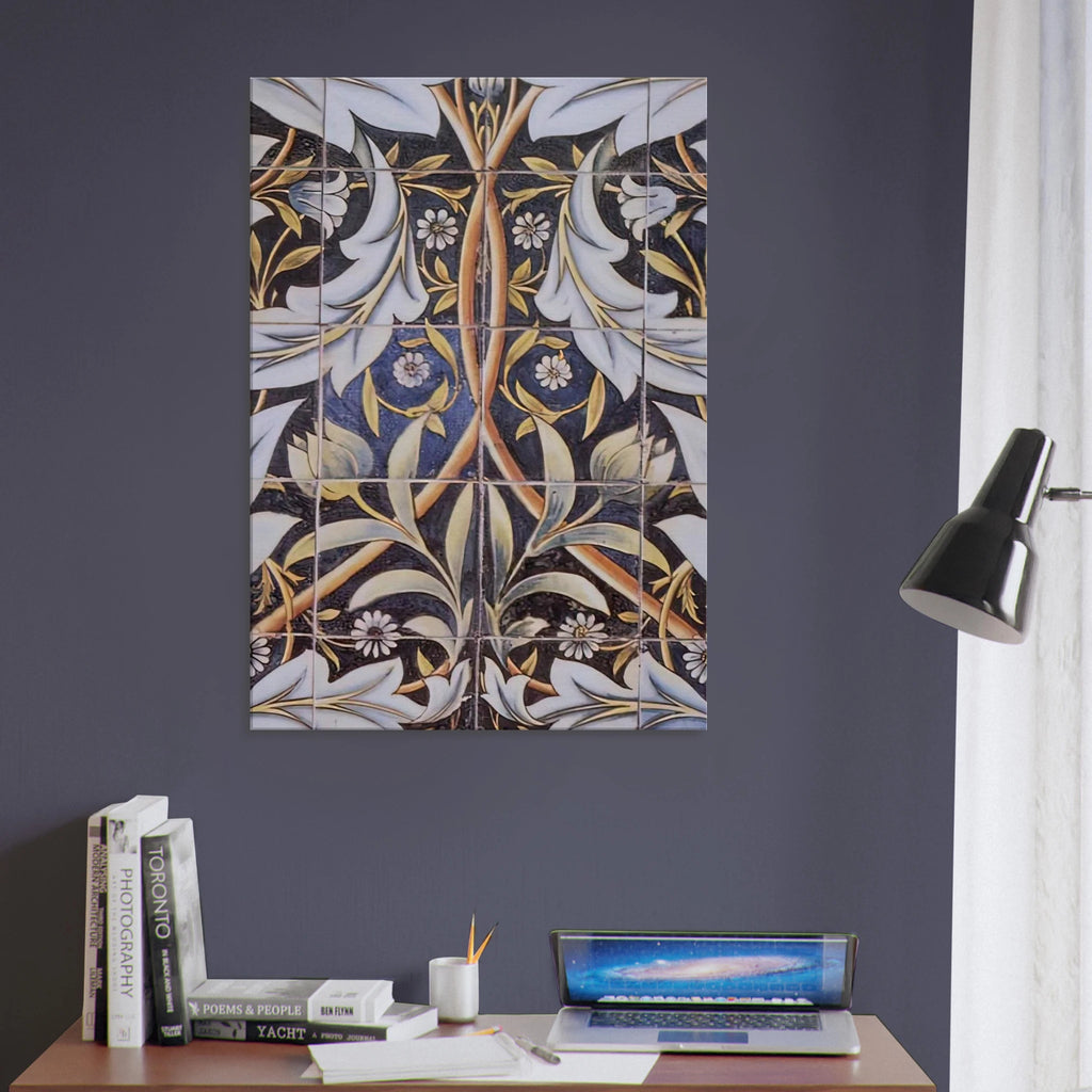 PANEL OF CERAMIC TILES DESIGNED BY MORRIS AND PRODUCED BY WILLIAM DE MORGAN 1876 Canvas | William Morris Canvas | William Morris Print