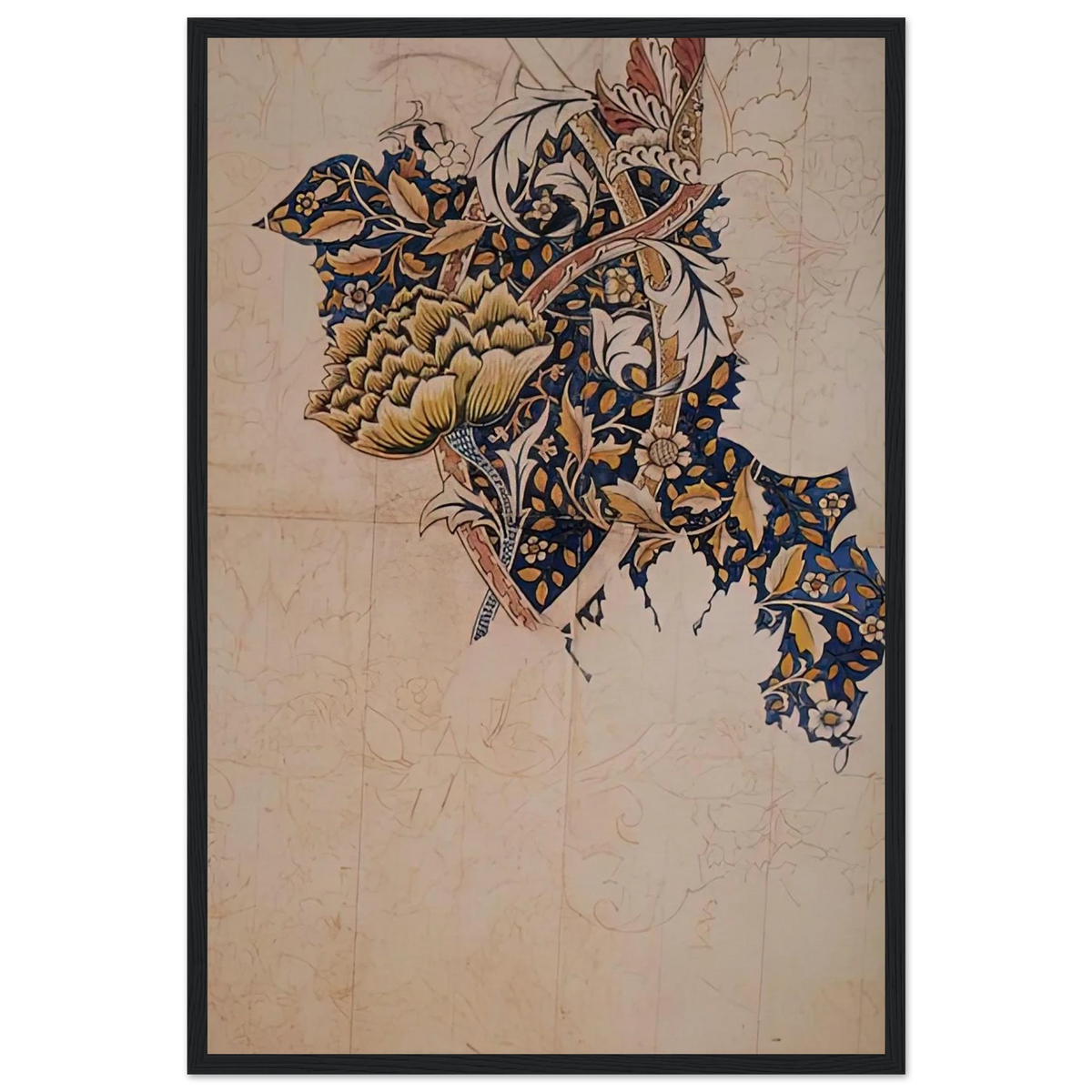 DESIGN FOR WINDRUSH PRINTED TEXTILE 1883 Framed Poster | William Morris Framed Prints Wall Art | William Morris Print