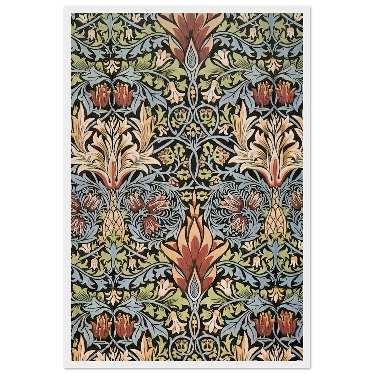 SNAKESHEAD PRINTED TEXTILE 1876 Framed Poster | William Morris Framed Prints Wall Art | William Morris Print