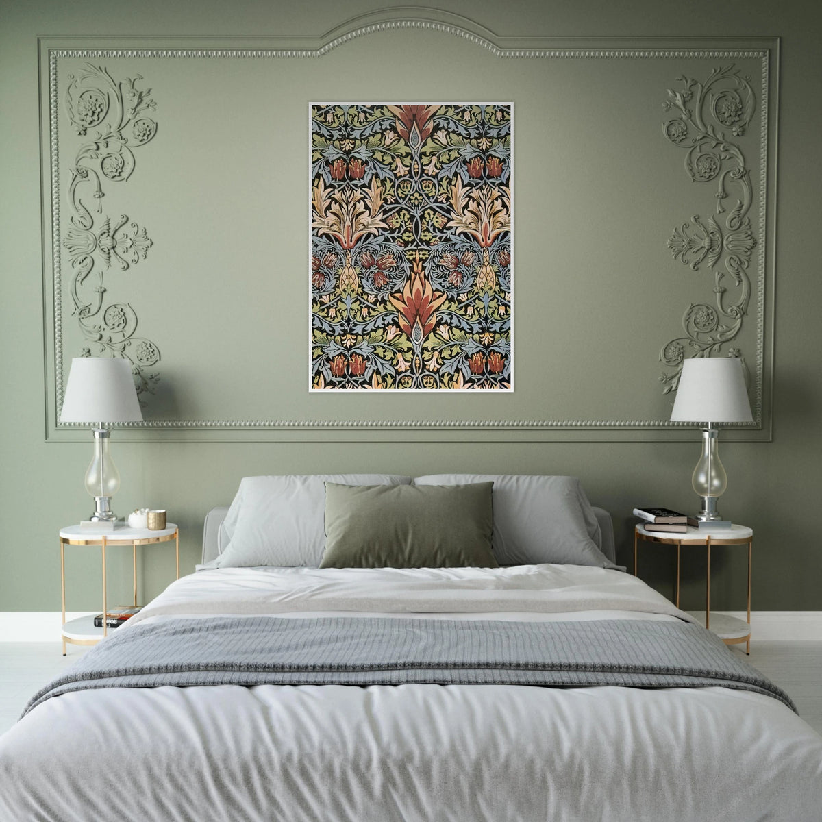 SNAKESHEAD PRINTED TEXTILE 1876 Framed Poster | William Morris Framed Prints Wall Art | William Morris Print