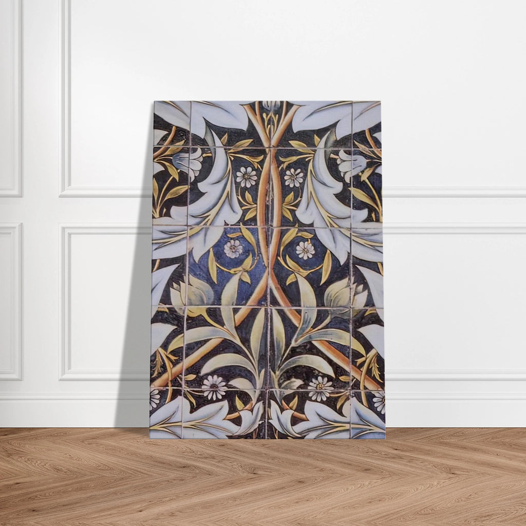 PANEL OF CERAMIC TILES DESIGNED BY MORRIS AND PRODUCED BY WILLIAM DE MORGAN 1876 Canvas | William Morris Canvas | William Morris Print