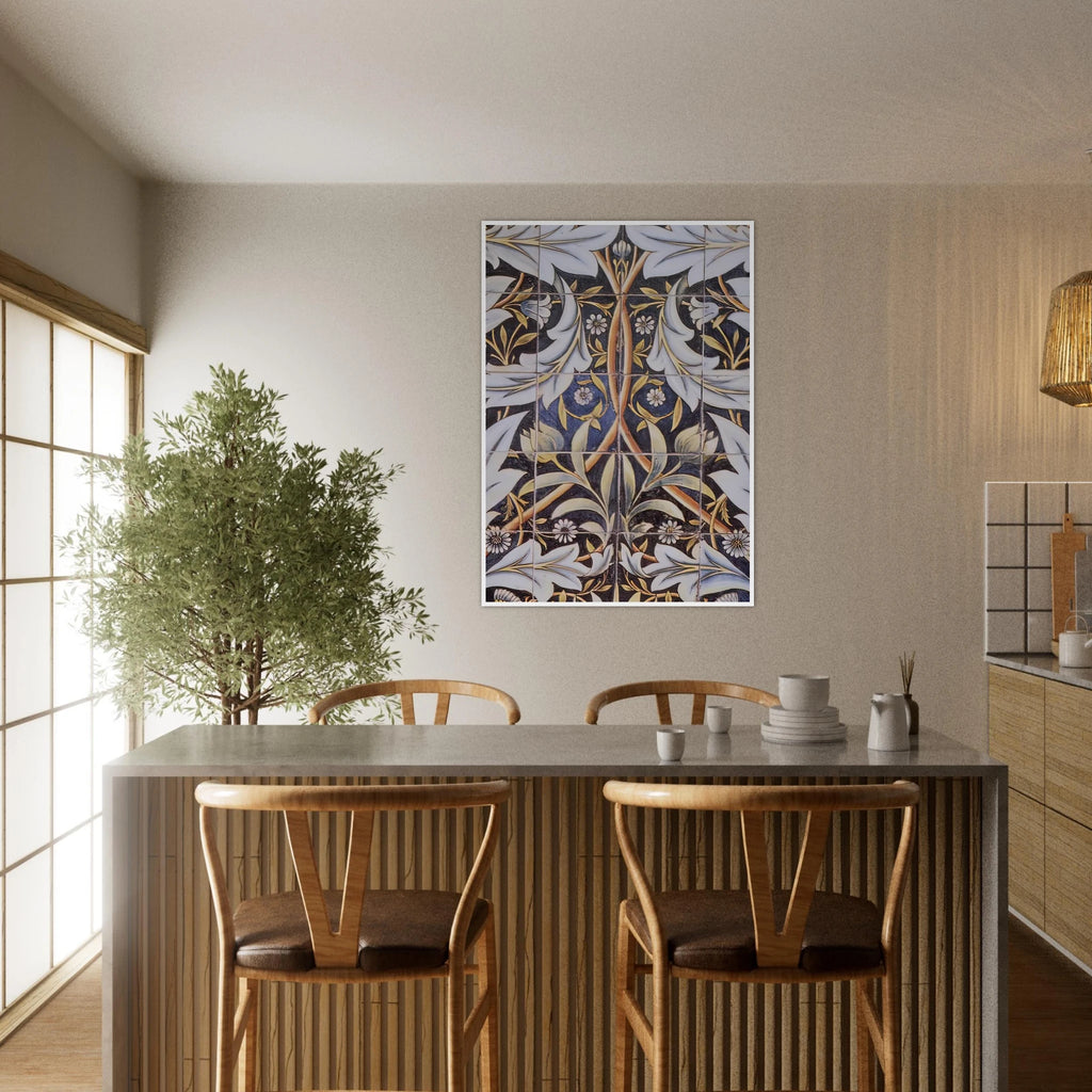 PANEL OF CERAMIC TILES DESIGNED BY MORRIS AND PRODUCED BY WILLIAM DE MORGAN 1876 Framed Poster | William Morris Framed Prints Wall Art | William Morris Print