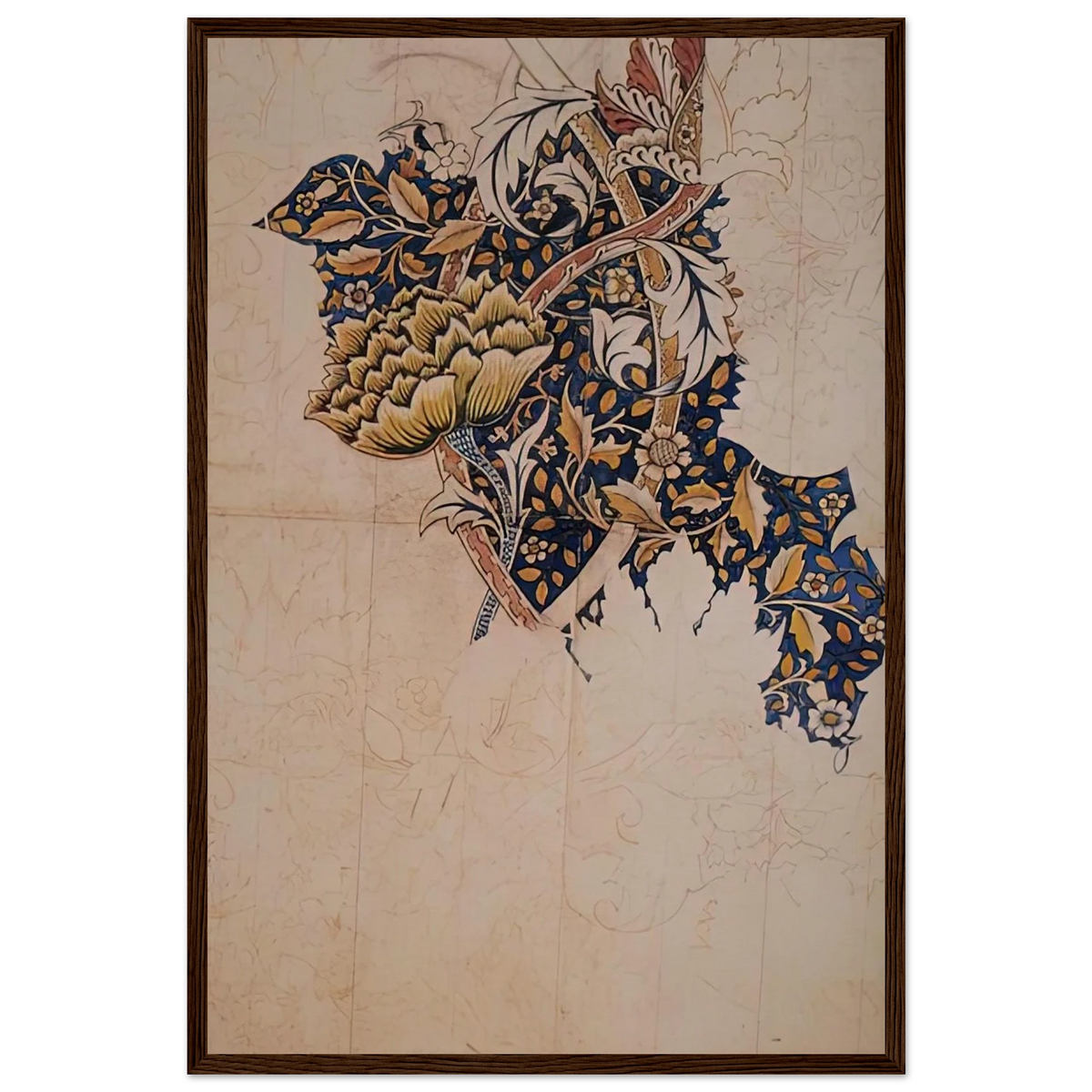 DESIGN FOR WINDRUSH PRINTED TEXTILE 1883 Framed Poster | William Morris Framed Prints Wall Art | William Morris Print