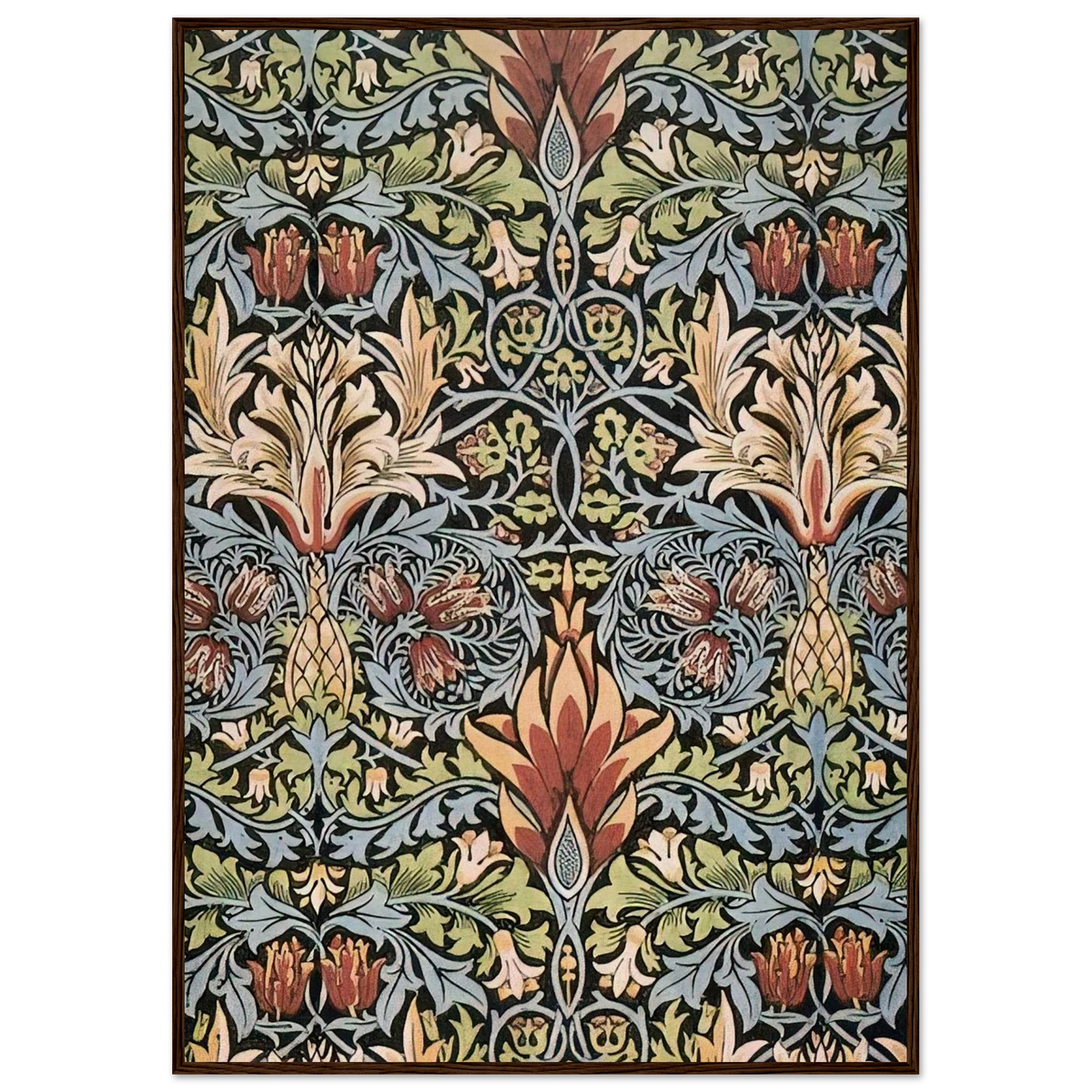 SNAKESHEAD PRINTED TEXTILE 1876 Framed Poster | William Morris Framed Prints Wall Art | William Morris Print