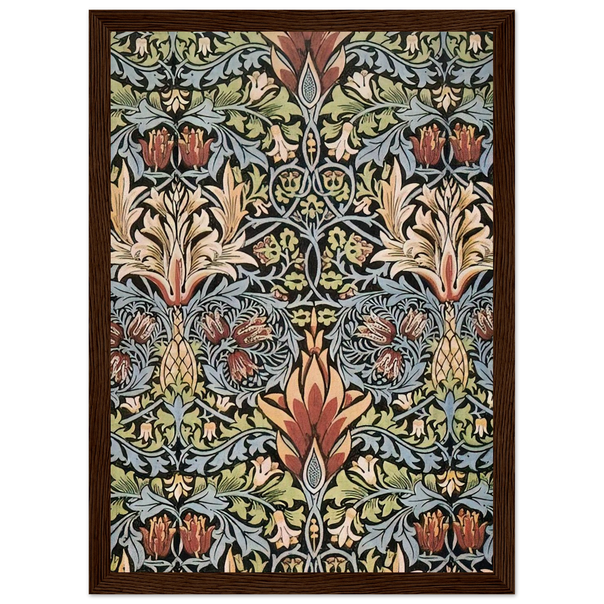 SNAKESHEAD PRINTED TEXTILE 1876 Framed Poster | William Morris Framed Prints Wall Art | William Morris Print