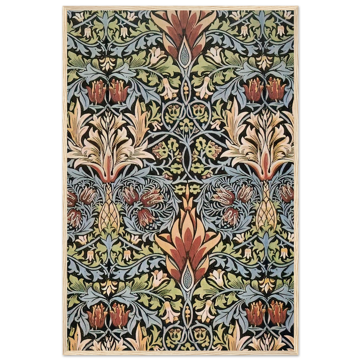 SNAKESHEAD PRINTED TEXTILE 1876 Framed Poster | William Morris Framed Prints Wall Art | William Morris Print
