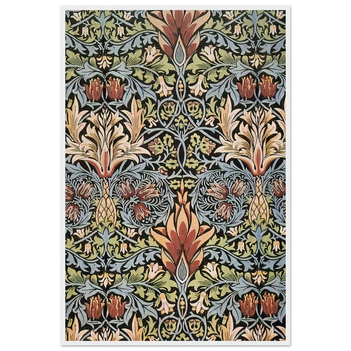 SNAKESHEAD PRINTED TEXTILE 1876 Framed Poster | William Morris Framed Prints Wall Art | William Morris Print